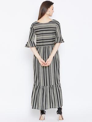 bell sleeved striped maxi dress - 16672066 - Standard Image - 3