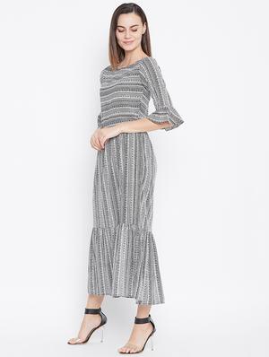 bell sleeved stripes maxi dress - 16672068 - Standard Image - 2
