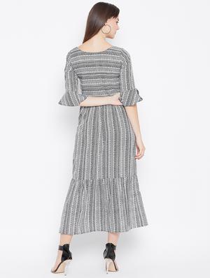 bell sleeved stripes maxi dress - 16672068 - Standard Image - 3