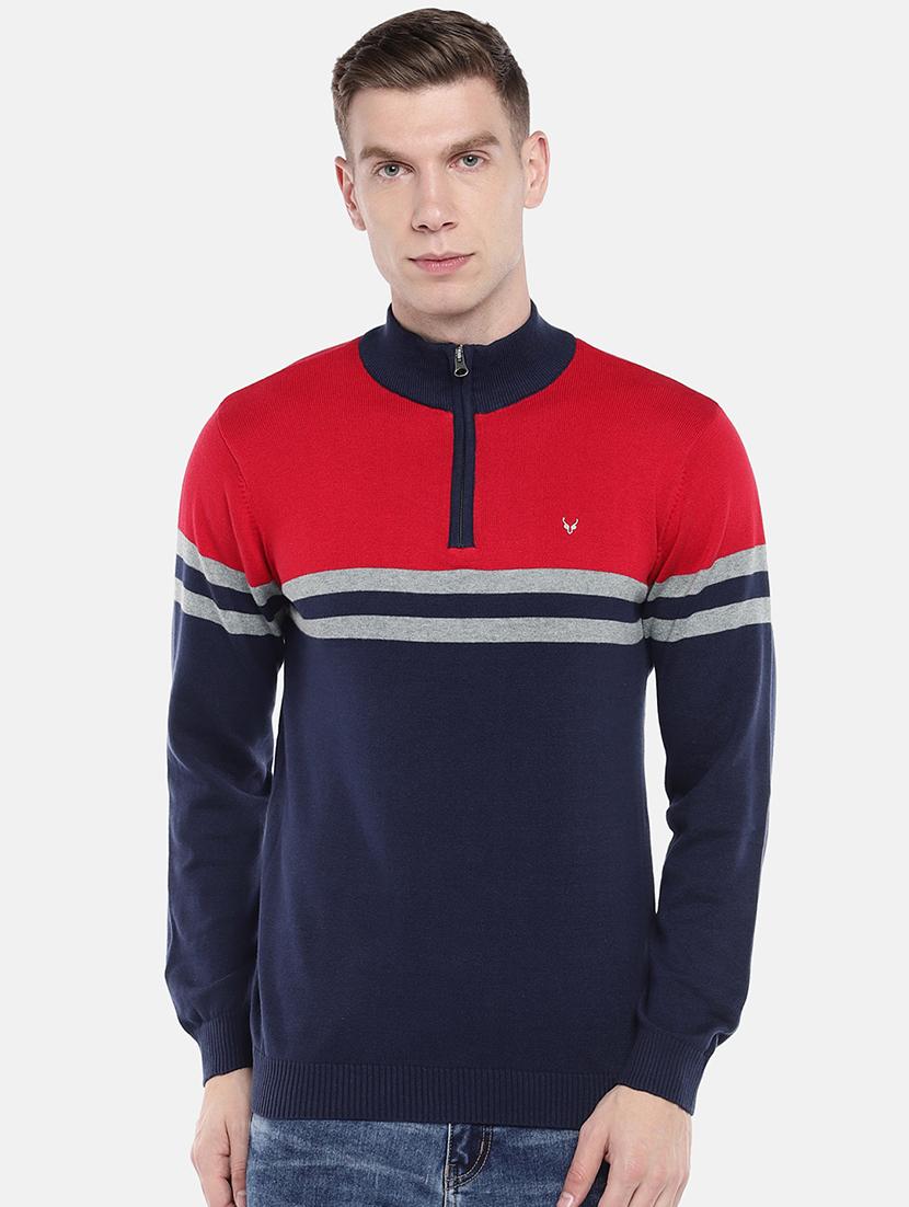 red color block pullover - 16672157 - Zoom Image - 1