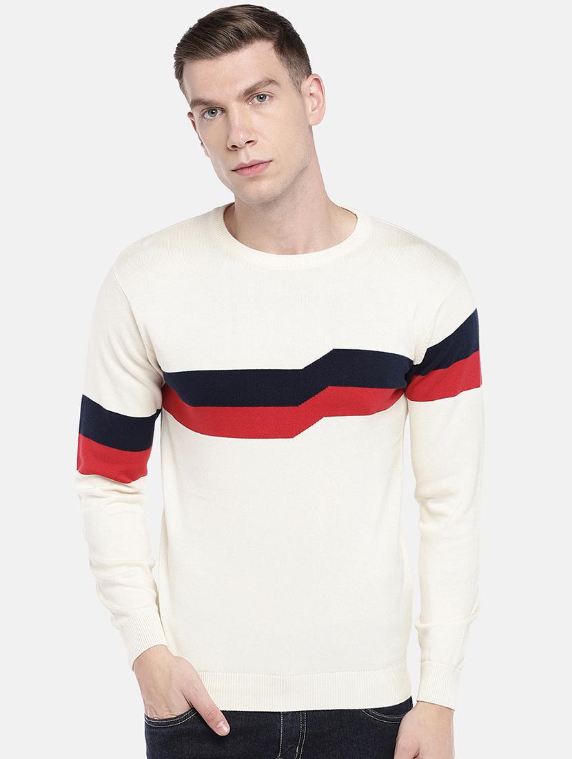 white chevron print pullover - 16672165 - Zoom Image - 1