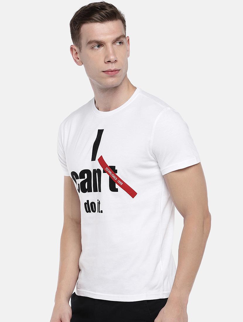 white typographic print t-shirt - 16672201 - Zoom Image - 2