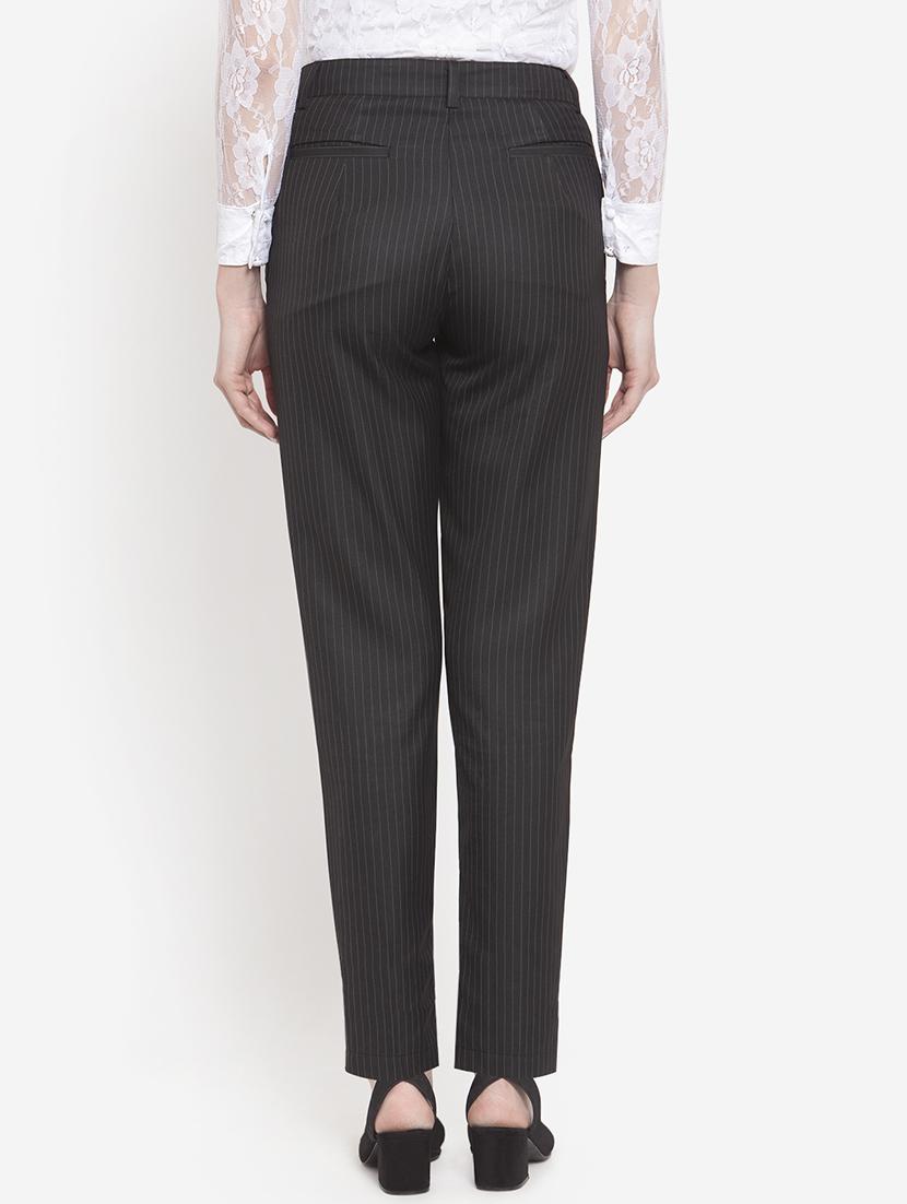 high rise striped flat front trouser - 16672316 - Zoom Image - 3