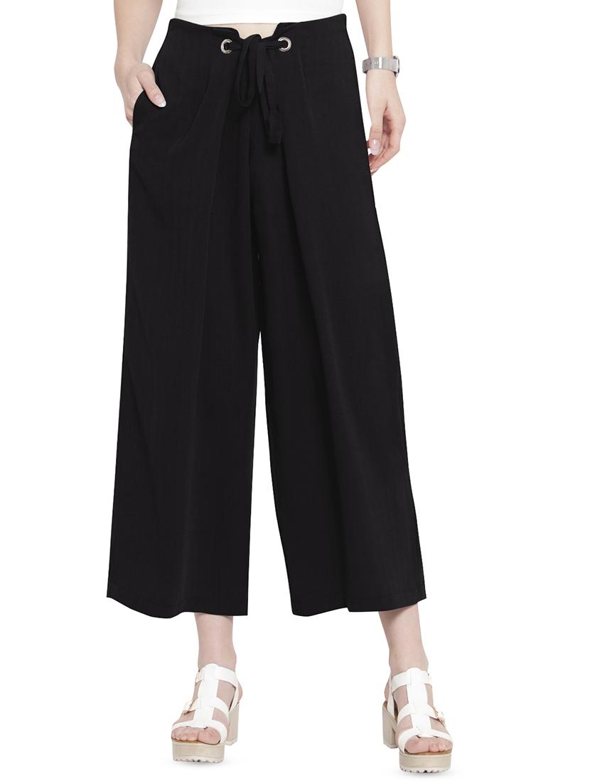 drawstring tie knot wide leg trouser - 16672333 - Zoom Image - 1