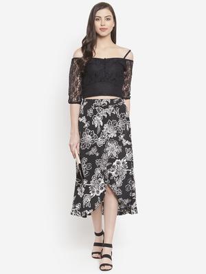 high rise floral wrap skirt - 16672337 - Standard Image - 3