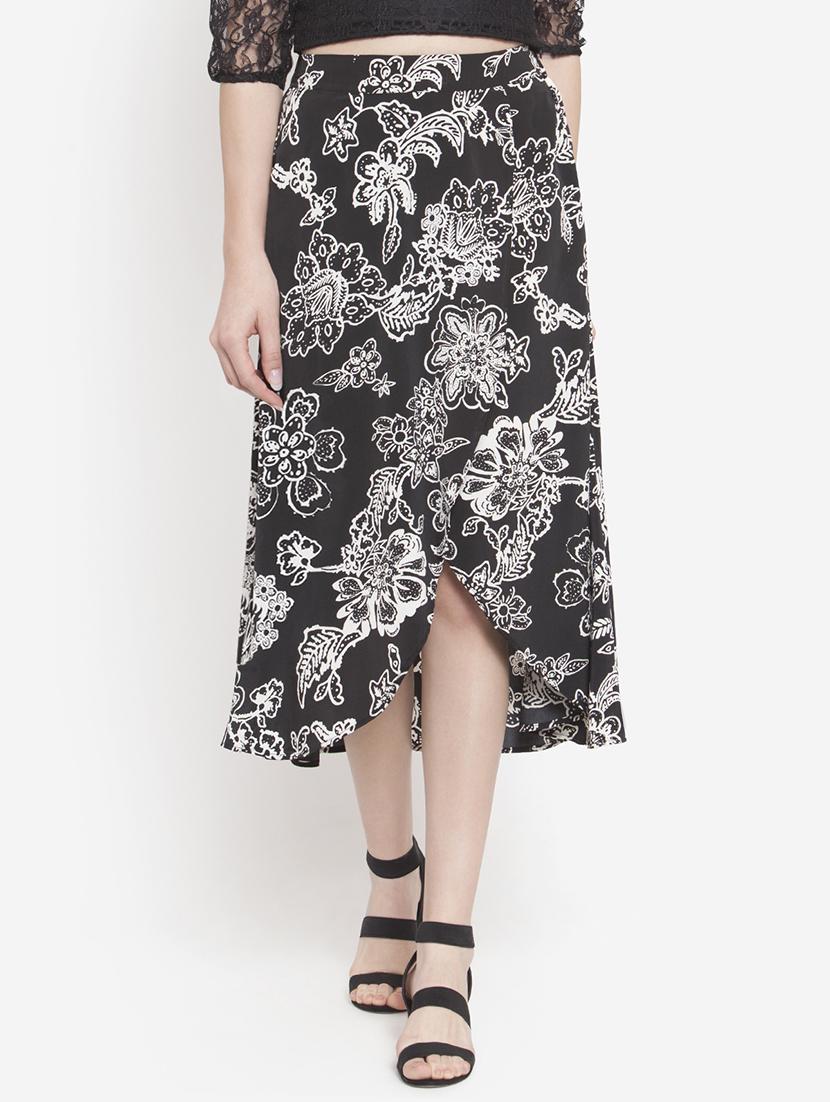 high rise floral wrap skirt - 16672337 - Zoom Image - 1