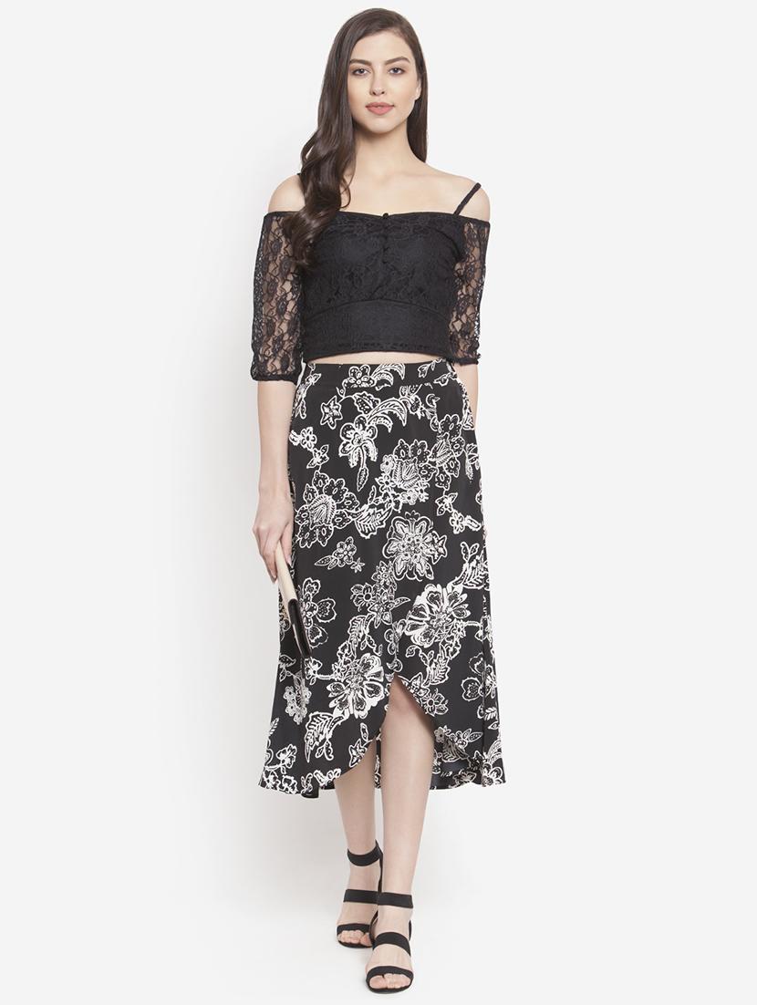 high rise floral wrap skirt - 16672337 - Zoom Image - 3