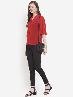 concealed placket long sleeved top - 16672487 - Standard Image - 3