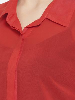 concealed placket long sleeved top - 16672487 - Standard Image - 5
