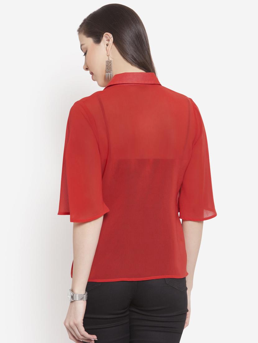 concealed placket long sleeved top - 16672487 - Zoom Image - 2