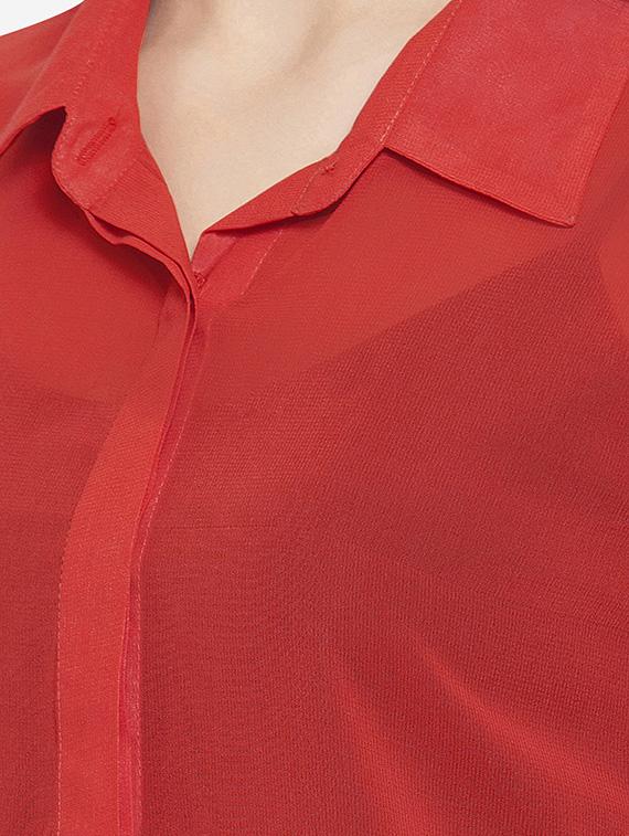 concealed placket long sleeved top - 16672487 - Zoom Image - 5