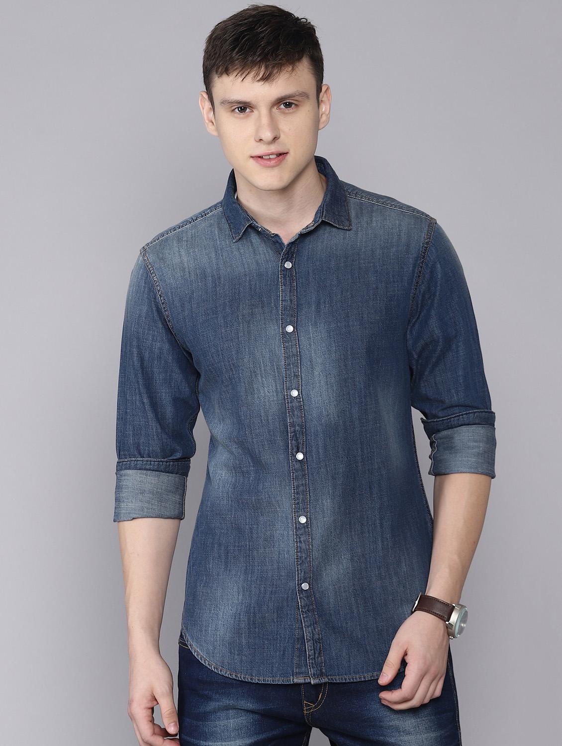 blue faded casual shirt - 16672687 - Zoom Image - 1