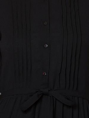 tie front gathered a-line dress - 16672762 - Standard Image - 4