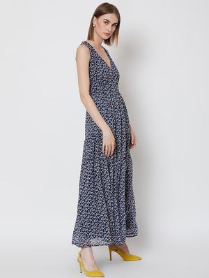 v neck floral belted maxi dress - 16672774 - Standard Image - 2
