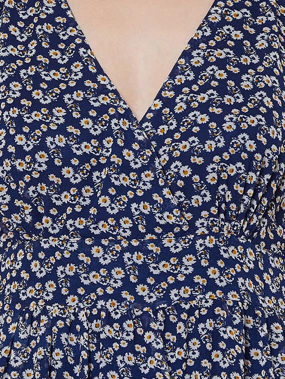 v neck floral belted maxi dress - 16672774 - Zoom Image - 4