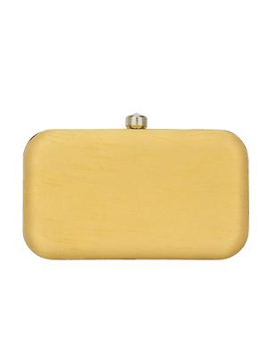 yellow faux silk box clutch - 16672782 - Standard Image - 2
