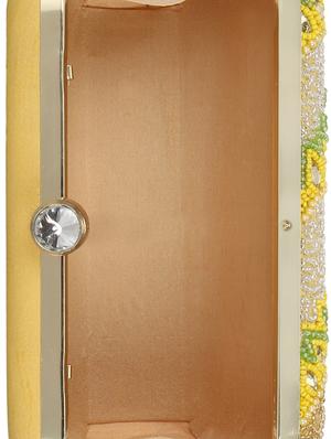 yellow faux silk box clutch - 16672782 - Standard Image - 3