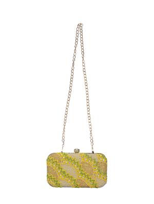 yellow faux silk box clutch - 16672782 - Standard Image - 5