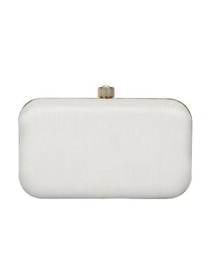 white faux silk box clutch - 16672783 - Standard Image - 2