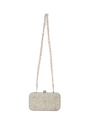 white faux silk box clutch - 16672783 - Standard Image - 5