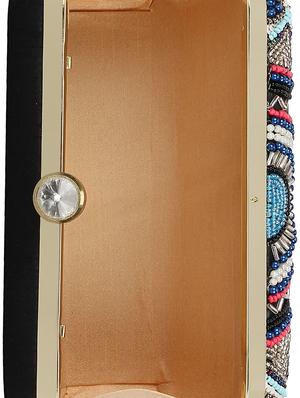 black faux silk box clutch - 16672784 - Standard Image - 3
