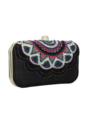 black faux silk box clutch - 16672784 - Standard Image - 4