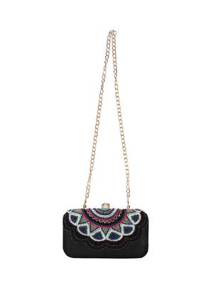 black faux silk box clutch - 16672784 - Standard Image - 5