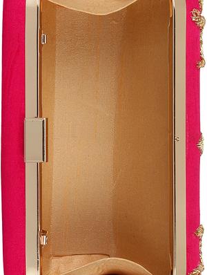pink faux silk box clutch - 16672786 - Standard Image - 3