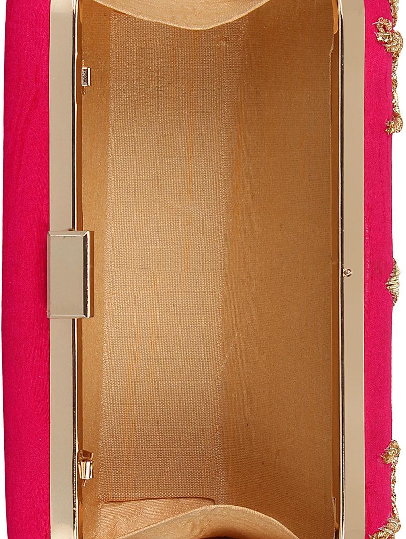pink faux silk box clutch - 16672786 - Zoom Image - 3