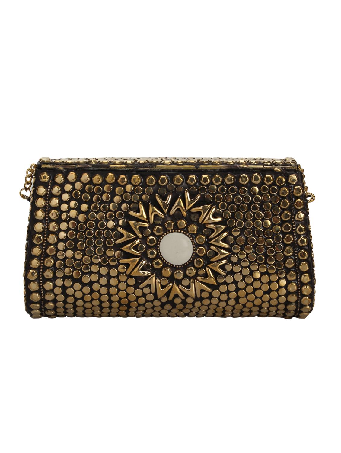 gold metal box clutch - 16672787 - Zoom Image - 2