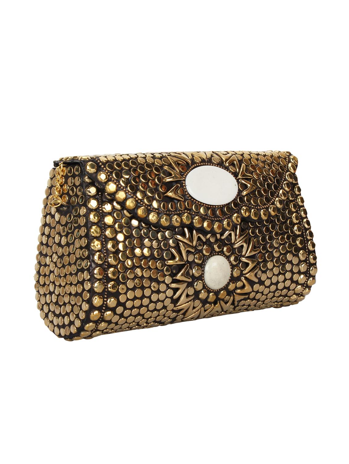 gold metal box clutch - 16672787 - Zoom Image - 4