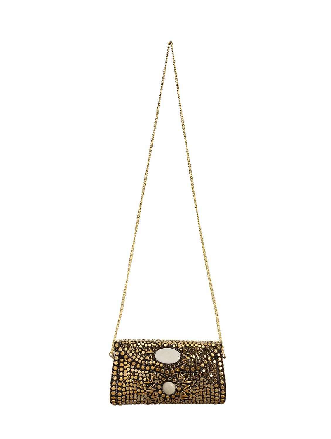 gold metal box clutch - 16672787 - Zoom Image - 5