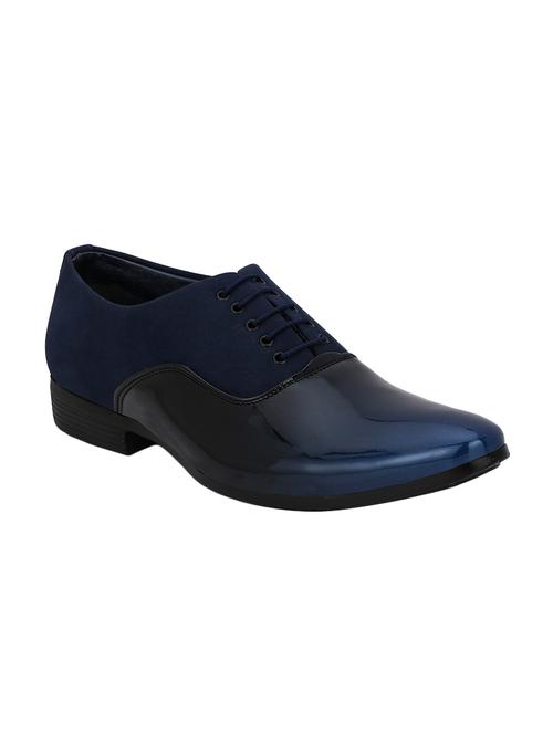 blue patent leather lace-up oxfords - 16672829 - Standard Image - 1