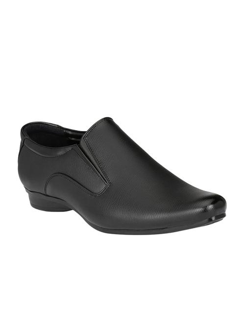 black leatherette slip ons - 16672832 - Standard Image - 1