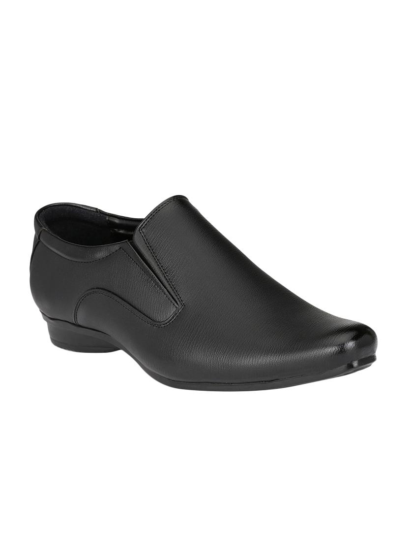 black leatherette slip ons - 16672832 - Zoom Image - 1