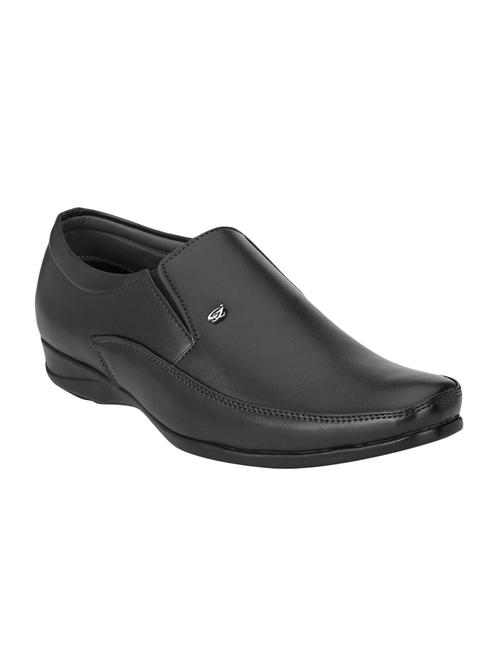black leatherette slip ons - 16672833 - Standard Image - 1