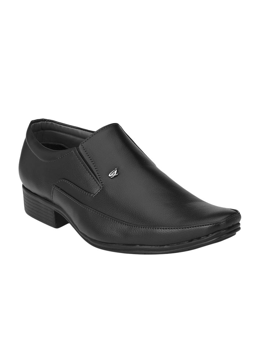 black leatherette slip ons - 16672835 - Zoom Image - 1