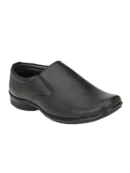black leatherette slip ons - 16672842 - Standard Image - 1