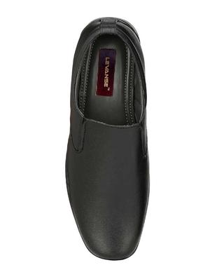 black leatherette slip ons - 16672842 - Standard Image - 4