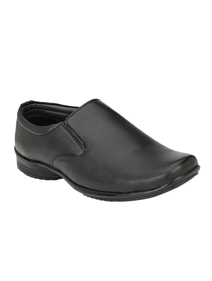 black leatherette slip ons - 16672842 - Zoom Image - 1