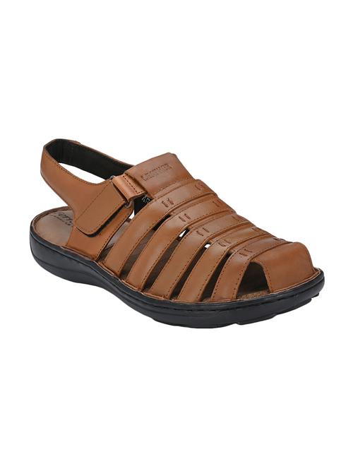 tan leather back strap sandals - 16672846 - Standard Image - 1