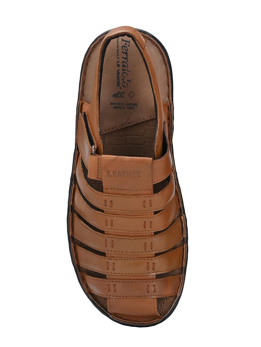 tan leather back strap sandals - 16672846 - Zoom Image - 4