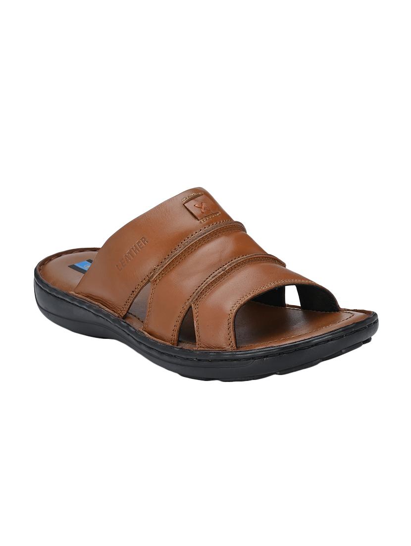 brown leather slip on sandals - 16672847 - Zoom Image - 1