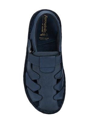 blue leather back strap sandals - 16672848 - Standard Image - 4