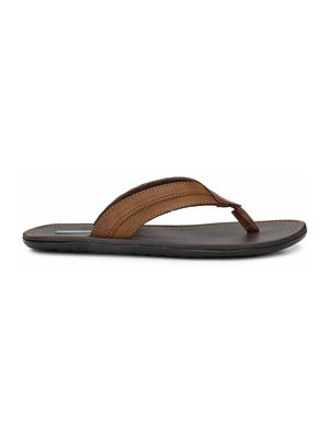 brown leatherette toe separator slippers - 16672849 - Standard Image - 2