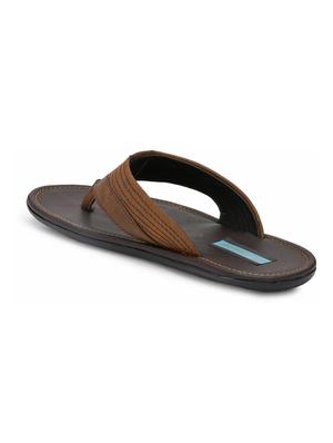 brown leatherette toe separator slippers - 16672850 - Standard Image - 2