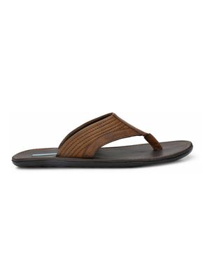 brown leatherette toe separator slippers - 16672850 - Standard Image - 3