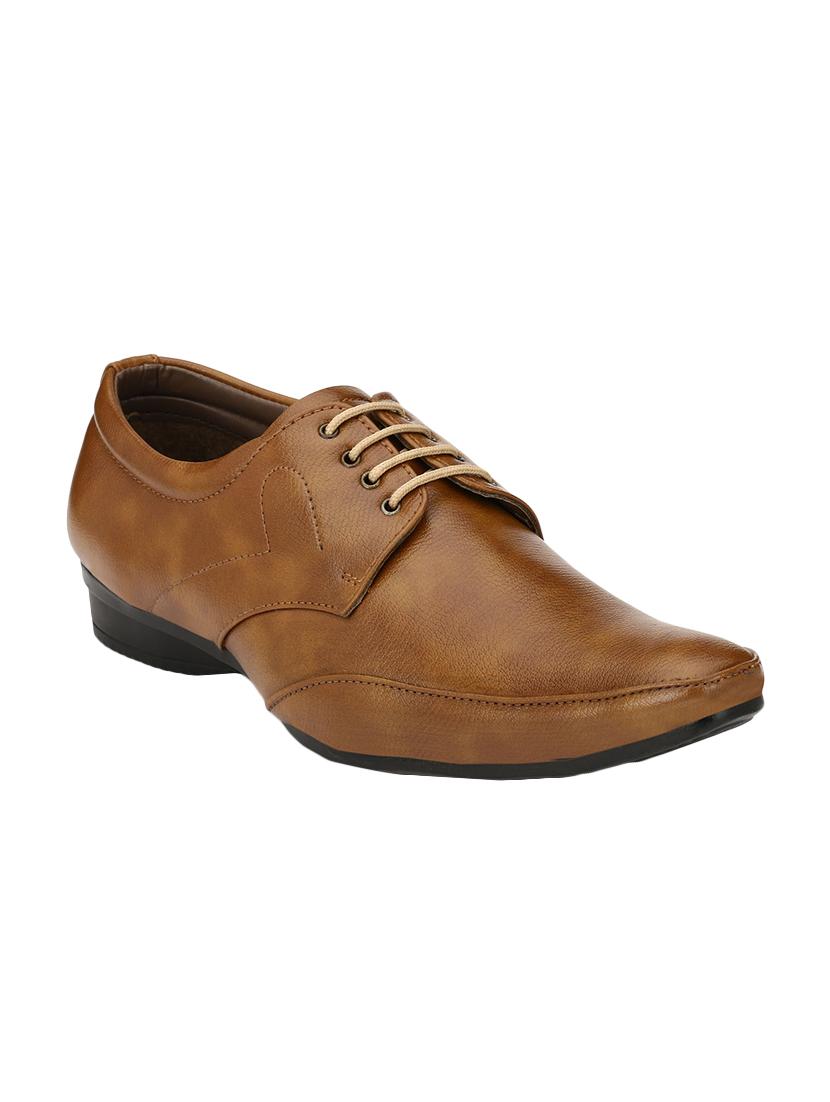 tan leather lace-up derbys - 16672897 - Zoom Image - 1