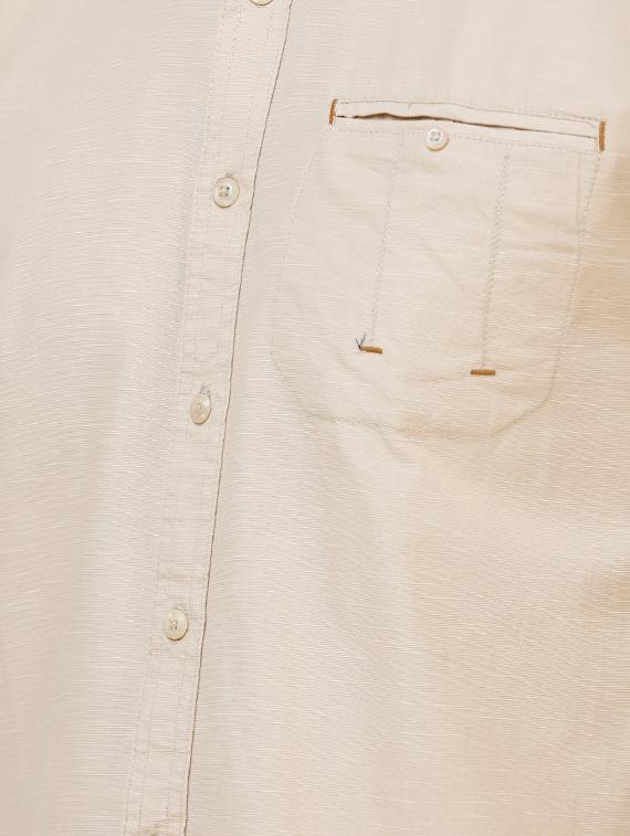 beige solid casual shirt - 16672985 - Zoom Image - 5