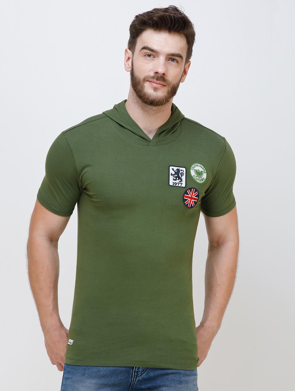 green chest print t-shirt - 16673066 - Zoom Image - 1